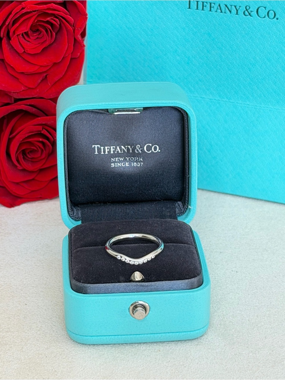 Tiffany & Co. Elsa Peretti Wedding Band Ring Platinum Size 5 $2,200